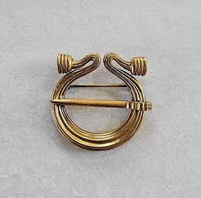 Replica Brooch Cloak Pin Signed AM Celtic? Viking? Gold Tone Museum • $18