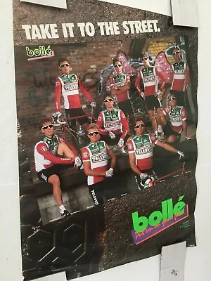 Vintage Original BOLLE' TEAM 7-ELEVEN Bicycle Poster 1990 • $200