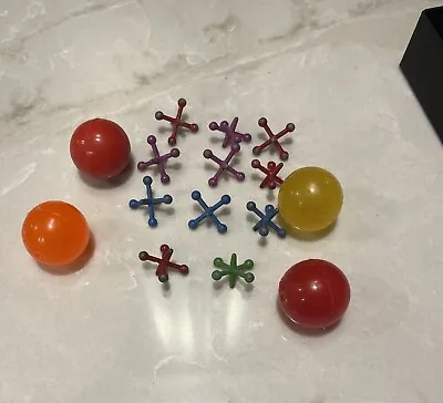 Set Of 11 Metal Vintage Jacks Jax Game And 4 Rubber Balls • $15