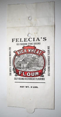 $12 • Buy Vintage Paper Sack Bag - FELECIA'S BUCKWHEAT FLOUR, MEADOWS OF DAN, VA. 2000