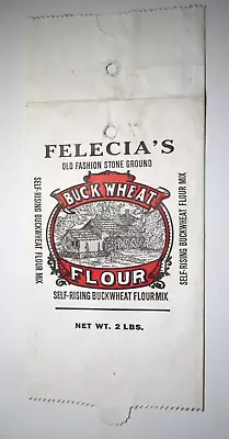 Vintage Paper Sack Bag - FELECIA'S BUCKWHEAT FLOUR MEADOWS OF DAN VA. 2000 • $12