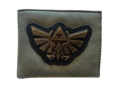 Zelda Gray Bifold Wallet W/ Gold Metal Symbol • $19.99