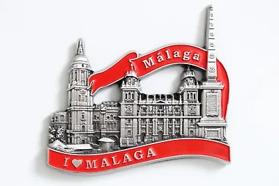 3D - MALAGA - SPAIN - Souvenir Fridge Magnet Kitchen Decor Holiday Gift-Metal • £4.49