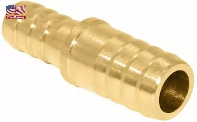 Brass Hose Barb Reducer 1/4  To 1/2  Barb Hose ID Reducing Splicer Mender Union  • $11.99