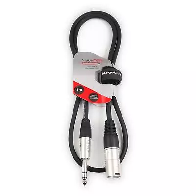 Stagecore 1m Male XLR To 6.35mm 1/4 Stereo Jack Lead Signal Cable • £6.99