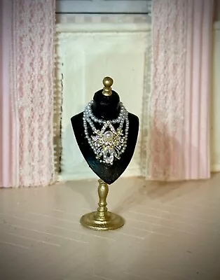 Dollhouse Miniature 1:12 Artisan Made Jewerly Stand With Necklace • $45