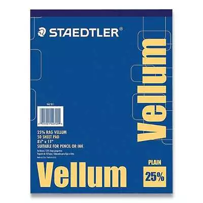 Staedtler Vellum Tracing Paper 8.5 X 11 White 50/Pad • $17.72