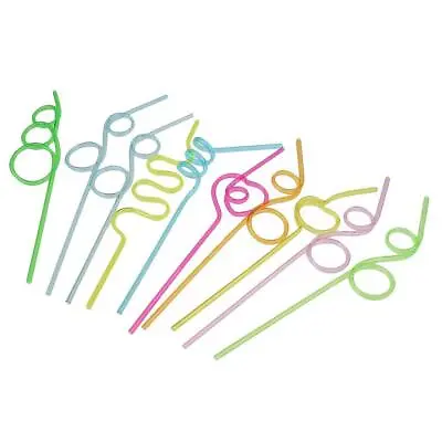 Pack Of 10 Multi-Colored Novelty Crazy Straws Drinking • £5.28