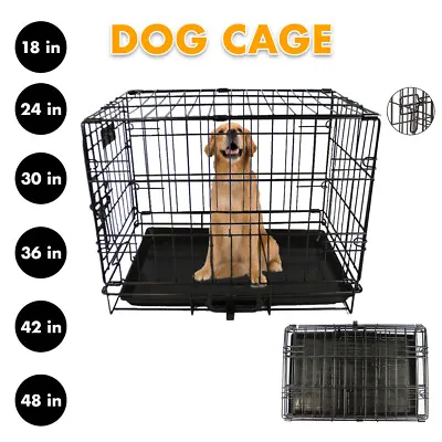 £37.39 • Buy Dog Cage Puppy Pet Crate Carrier  - Small Medium Large XS S M L XL XXL Metal