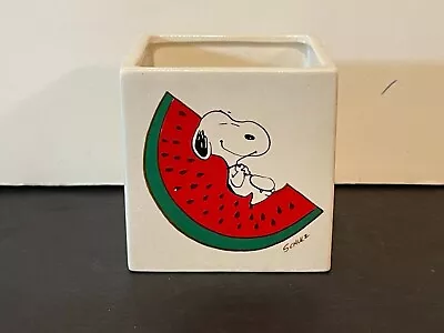 Vintage 1958 Snoopy Fruit Series Square Vase Garden Planter • $42.99