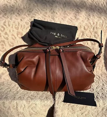 NWT Rag & Bone Cross Commuter Matter Brown Leather Crossbody Purse Dustbag $395 • $324.99