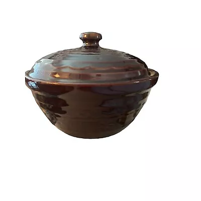 Vintage Marcrest Daisy Dot Stoneware Crock Dutch Oven Tureen Bean Pot W/ Lid • $17.50