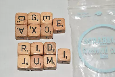 Scrabble Crossword Cubes - 14 Wood Word Dices ONLY - Selchow & Righter - Vintage • $12.99