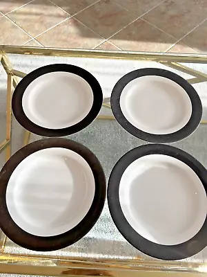 Martha Stewart Salad Dessert Plates Set 4 COLLECTIONS Black Band/white Macys • $12.99