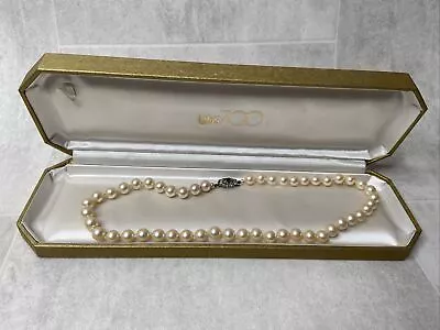 Vintage Lotus Imitation Pearl Necklace With Silver Clasp • £9