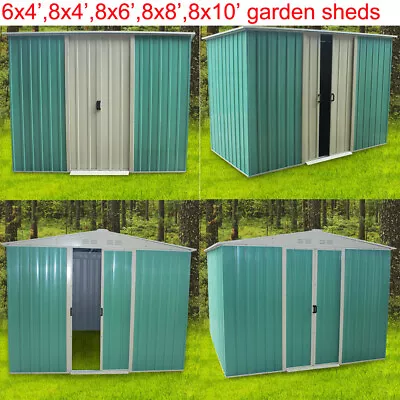 8x4'8x6'8x8'8x10' Heavy Duty Metal Garden Shed Storage Garage House Outdoor • £149.99