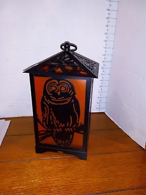 Halloween Indoor/Outdoor Metal Lantern Flickering Candle: Owl Design - 12  Tall • $23.99