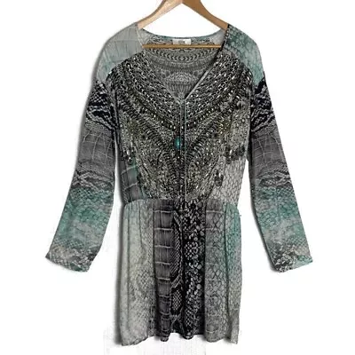 Inoa Jewelled Silk Cover-up Dress One Size • $60