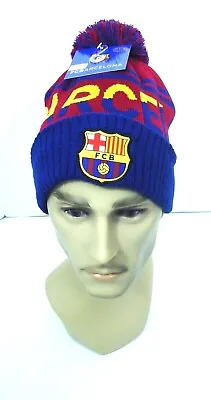 FC Barcelona Pom Beanie Soccer Sports Cap Hat FCB Red New • $12.95