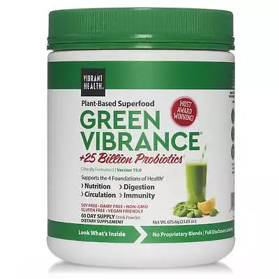 Vibrant Health - Green Vibrance 60 Servings - 25.04 Oz (709.8g) • $85.60