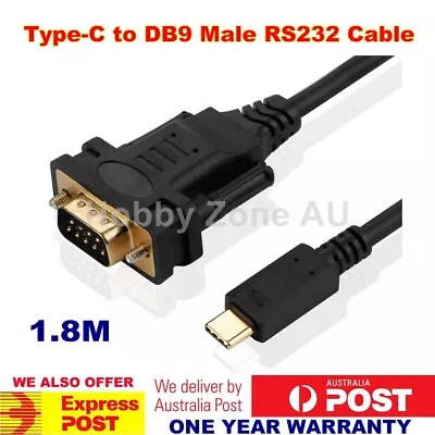 USB Type-C To 9Pin Male Serial DB9 RS232 Console Configuration 1.8m Cable • $16.85