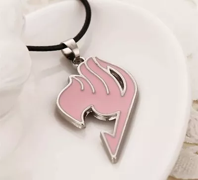 Fairy Tail Symbol Anime Manga Cosplay Chain Necklace Pink • £8.63