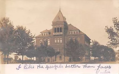 Marlette MI  I Like The People Better Than Faces  High School Facade C1906 RPPC • $10.50