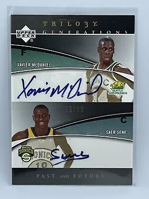 Xavier Mcdaniel/s Sene 2006-07 Ud Trilogy Dual Autograph Auto #15/33 Supersonics • $37.40