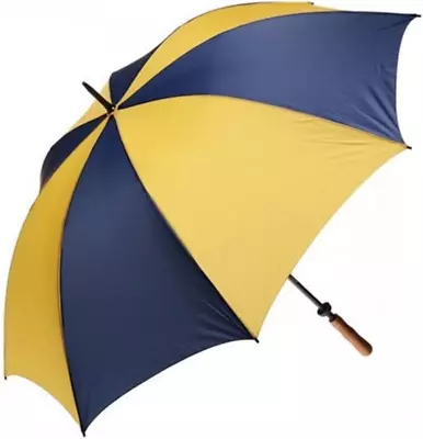 Clifton Traditional Golf With Wood Handle Navy Blue And Yellow • $63.95