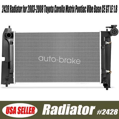 2428 Radiator For 2003-2008 Toyota Corolla Matrix Pontiac Vibe Base CE GT LE 1.8 • $50.99