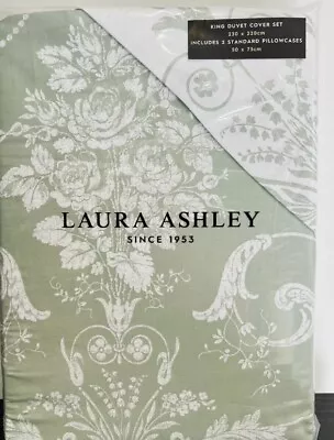 Laura Ashley Green Josette Bedding Set  Duvet Cover/Pillowcase Set King Size • £69.99