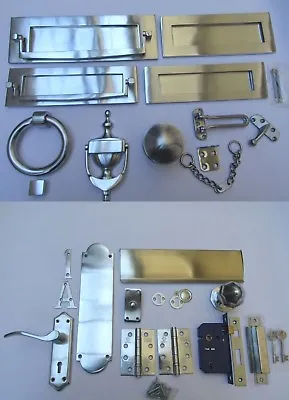 £23.99 • Buy SATIN CHROME  -Door Furniture Main Front Entrance Traditional Accessories