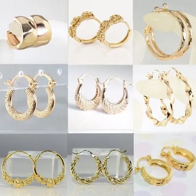 9K Gold Filled Men Girl Ladies 14 - 26mm Earring Xmas Birthday Party Gift /675g • £4.99