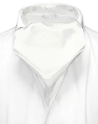 Biagio ASCOT Solid OFF-WHITE IVORY Color Cravat Mens Neck Tie • $13.95