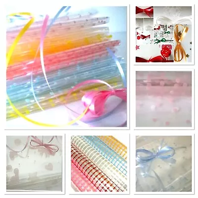 £2.55 • Buy 💜 Clearance Cellophane Hamper Wrap End Of Roll + Free Ribbon Baby Mum Easter