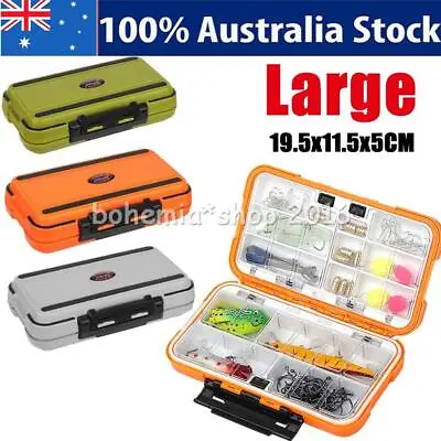 $17.50 • Buy AU Waterproof Large Fishing Tackle Box Double Side Bait Lure Hooks Storage Box