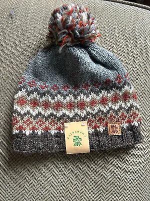 Pachamama Elgin Bobble Beanie Hat In Grey • £12.50