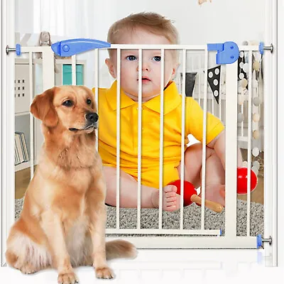 Baby Safety Gate Pet Dog Barrier Stair Doorway Safe Secure Door Guard 70x76cm • £21.95