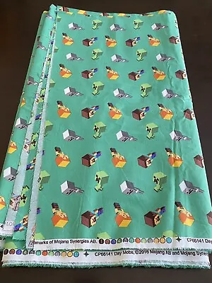 Day Mobs Minecraft And Friends Video Game Cotton Fabric 109 X44  (3yards) • $30