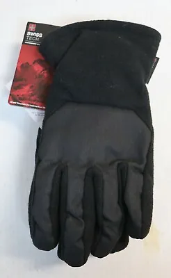 Swiss Tech Men's Fleece Gloves Black Touchscreen Thinsulate Peak Blast New • $3.08