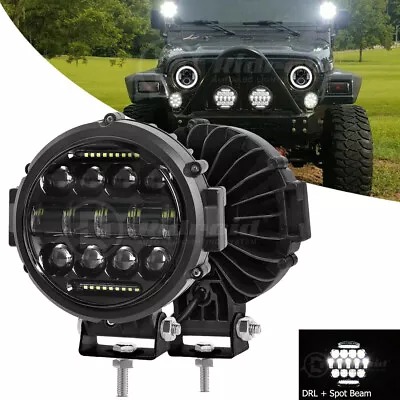 7  Inch Round LED Light Pod Bar Spot Flood Beam Driving Lamps SUV Offroad Truck • $35.59