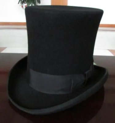 Vintage 100% Wool Victorian Mad Hatter Top Hat Vivi Magic Hat Performing Caps • $36.99