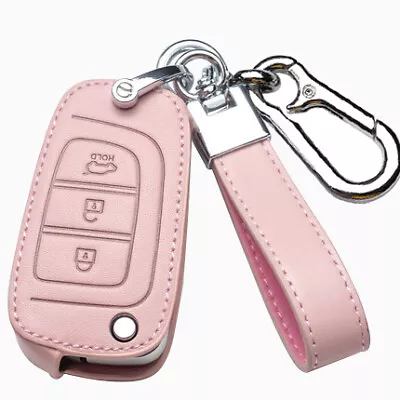 $26.99 • Buy Flip Remote Key Cover Case Fob Holder For Hyundai I30 I35 I40 Solaris Kona Pink