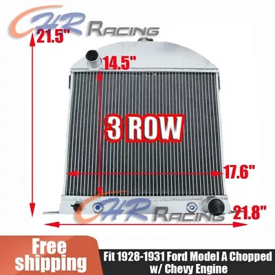 Aluminum Radiator For 1928-1931 Ford Model A Chopped W/Chevy Engine 1929 1930 • $218