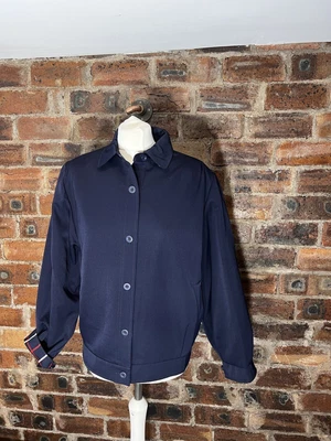 £14.95 • Buy Vintage M & S Navy Harrington Style  Jacket Fits Size 12 Vgc