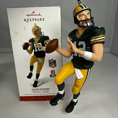 🔥 Hallmark AARON ROGERS Green Bay Packers Football Legends ORNAMENT W/Box 2014 • $36.99