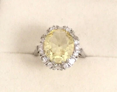 $637.94 • Buy Vintage Jewellery Gold Ring With Citrine White Sapphires Antique Deco Jewelry