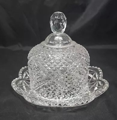 Vintage AVON 2-Piece FOSTORIA Glass BUTTER DISH WITH DOME LID - Beautiful! • $24.99