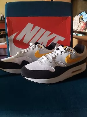 Nike Air Max 1 Shoes White/Yellow/Black/Grey Sz 10 • $100