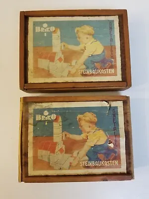 TWO Vintage Briko 1 Anftalith Steinbaukasten Stone/Clay Building Block Sets • $115